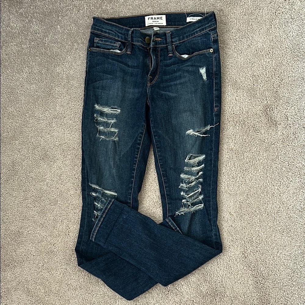 Frame Denim Women's Distressed Blue Jeans